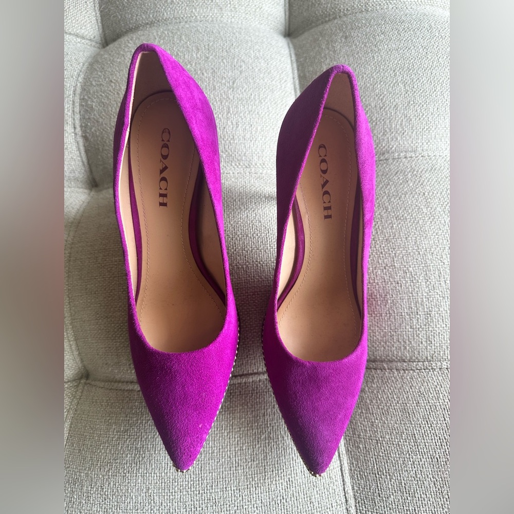Coach Women's Purple Suede Heels